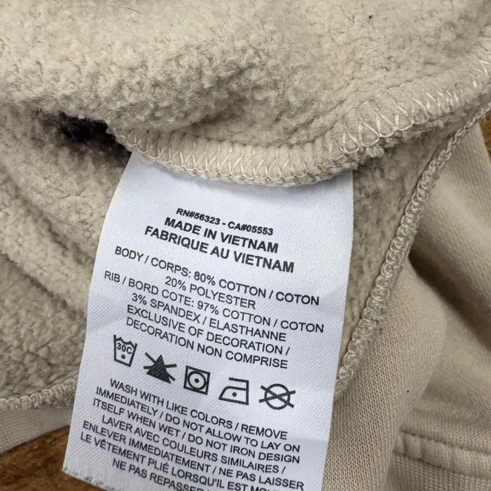 Jordan Men's large essential holiday Cream Tan Sweatshirt crewneck plaid